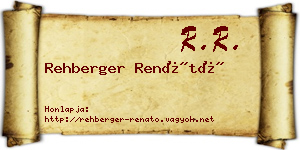 Rehberger Renátó névjegykártya